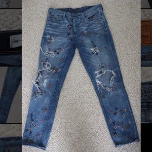 Lucky Embroidered Boyfriend Jeans